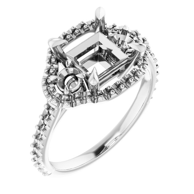 Claw-Prong Halo-Style Engagement Ring
