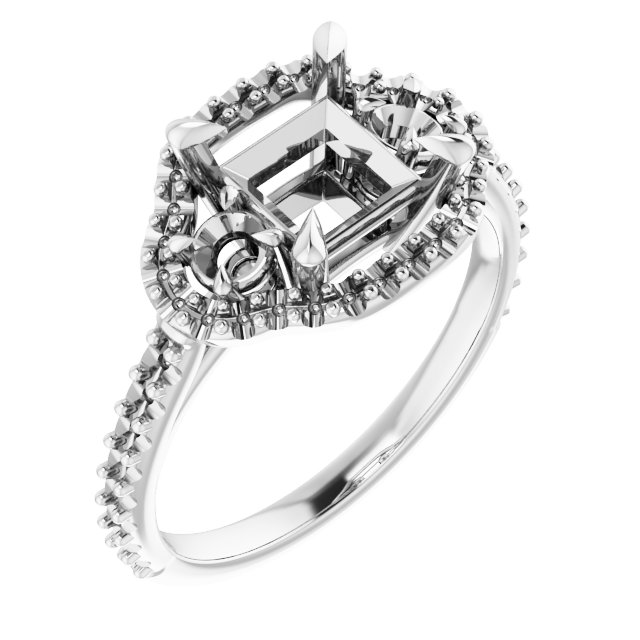 Claw-Prong Halo-Style Engagement Ring