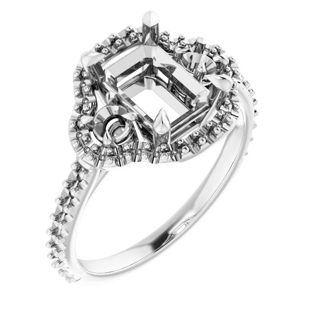 Claw-Prong Halo-Style Engagement Ring