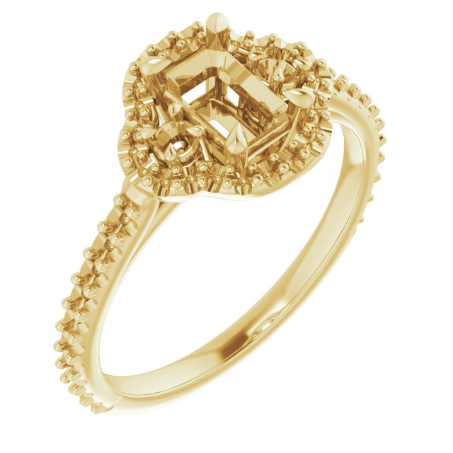 Claw-Prong Halo-Style Engagement Ring