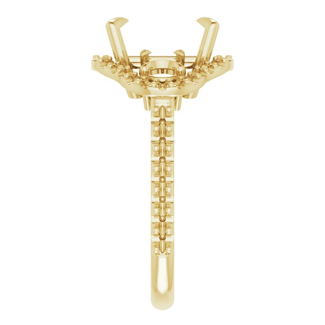 18K Yellow Gold 8 mm Square Engagement Ring Mounting