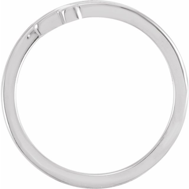 14K White Engravable Sideways Cross Ring