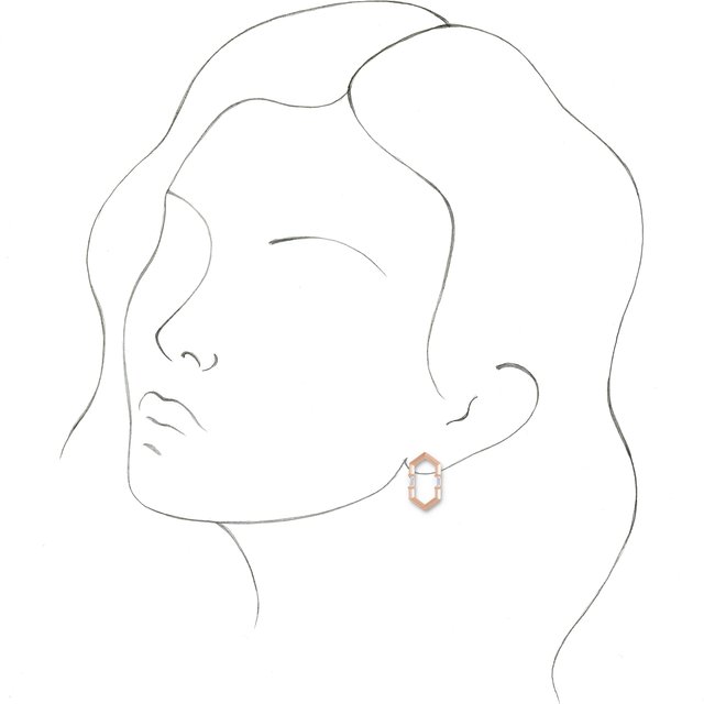 14K Rose 1/3 CTW Diamond Geometric Earrings