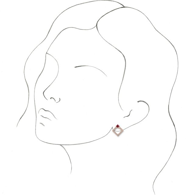 14K Rose Natural Ruby & 1/3 CTW Natural Diamond Earrings