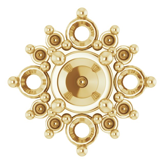 Round 4-Prong Halo-Style Earring Setting