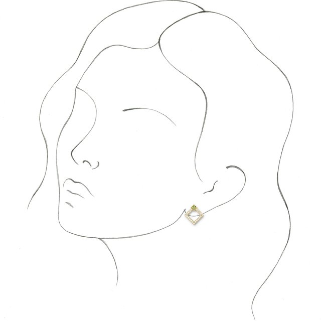 14K Yellow Peridot & 1/3 CTW Diamond Earrings         