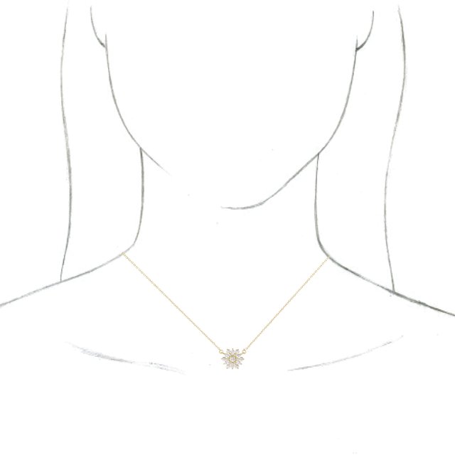 14K Yellow 1/2 CTW Natural Diamond Vintage-Inspired 18 Necklace