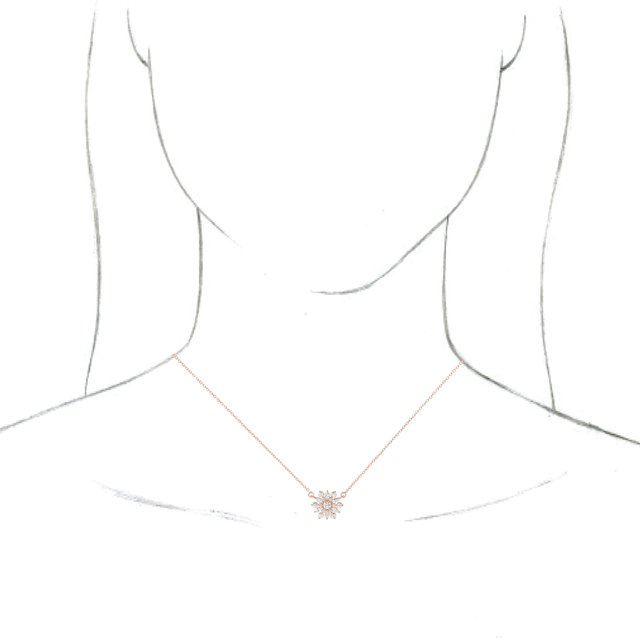 14K Rose 1/2 CTW Natural Diamond Vintage-Inspired 16 Necklace