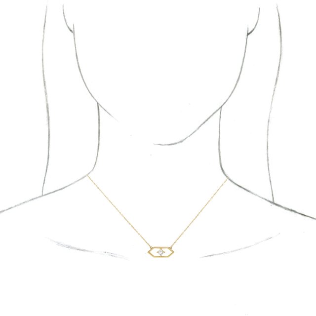14K Yellow 1/4 CTW Diamond Geometric 18 Necklace