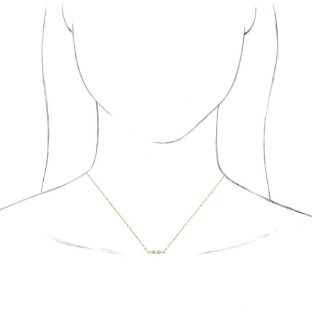 14K Yellow 1/8 CTW Natural Diamond Bar 18 Necklace