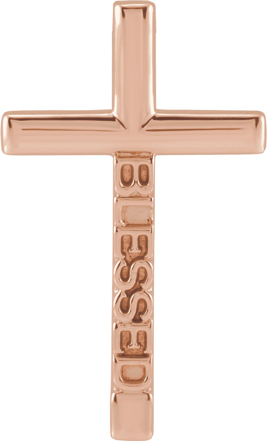 14K Rose Blessed Cross Pendant