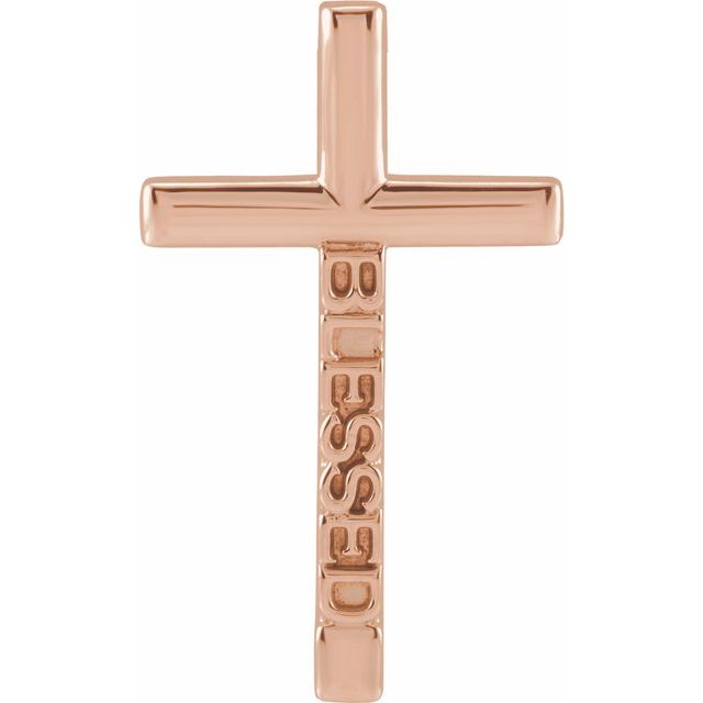 14K Rose 25x15.05 mm Blessed Cross Pendant