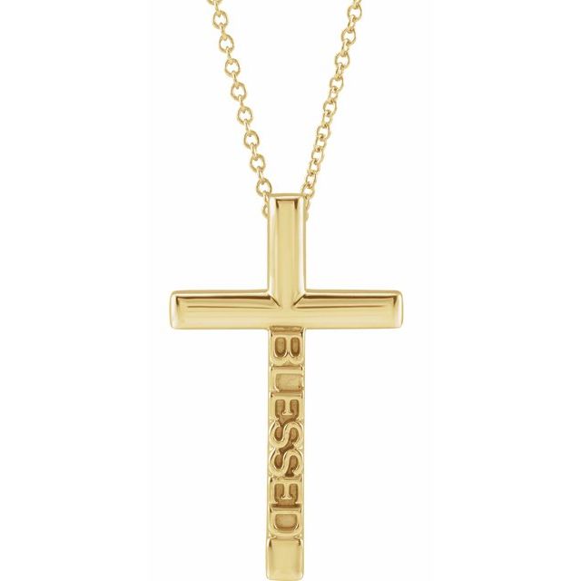 14K Yellow 25x15.05 mm Blessed Cross 16-18