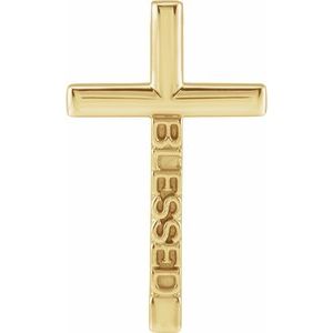 14K Yellow 25x15.05 mm Blessed Cross Pendant