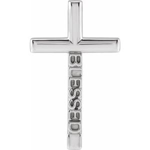 Sterling Silver 25x15.05 mm Blessed Cross Pendant