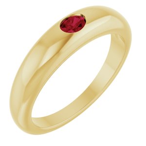14K Yellow Natural Ruby Dome Ring