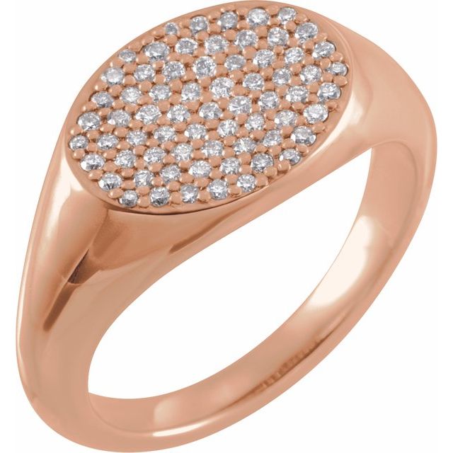 14K Rose 1/4 CTW Diamond Pavé Ring Size 4