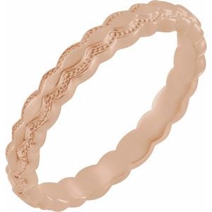 18K Rose 2.9 mm Textured Band Size 7