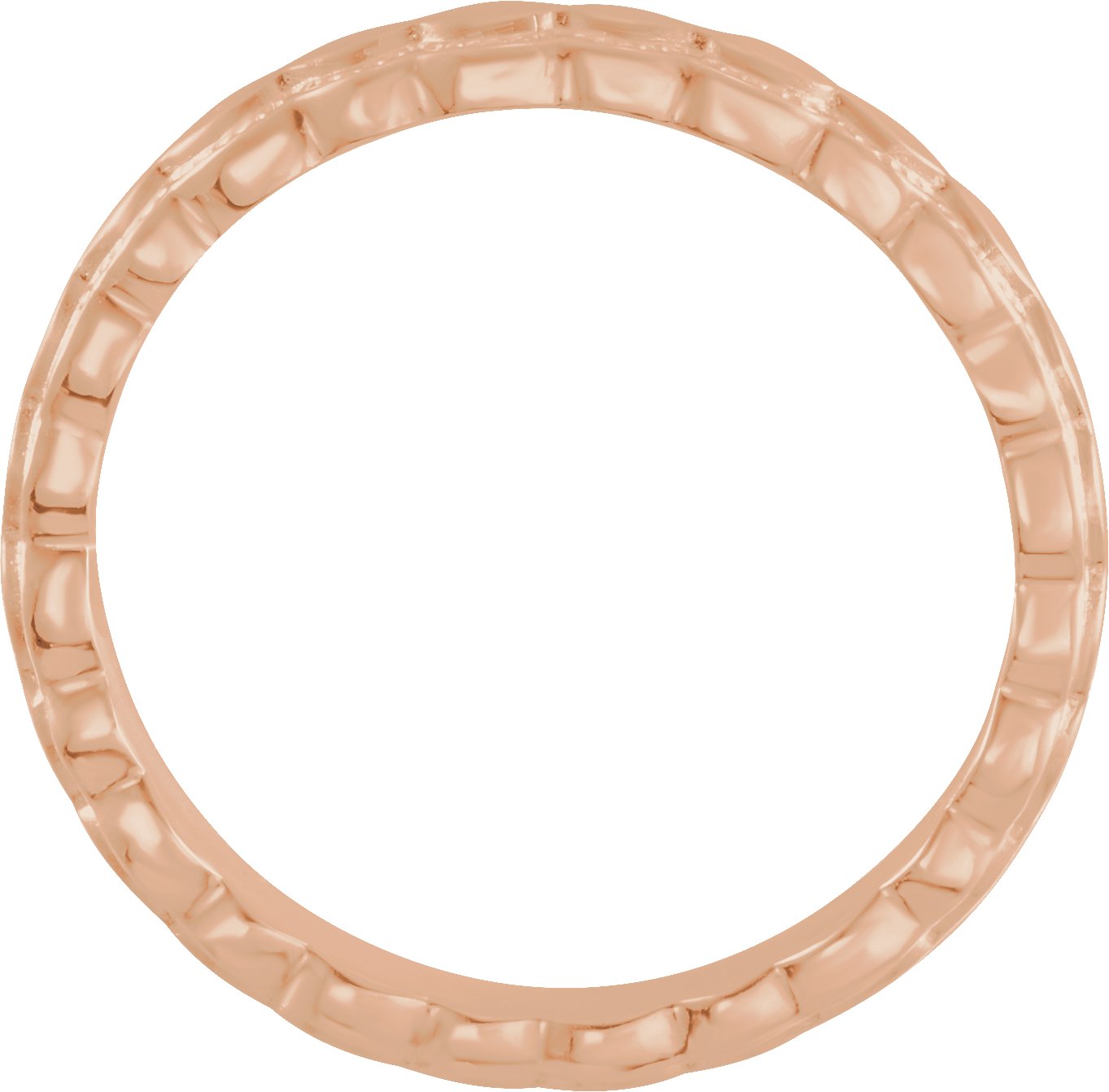 18K Rose 2.9 mm Textured Band Size 7