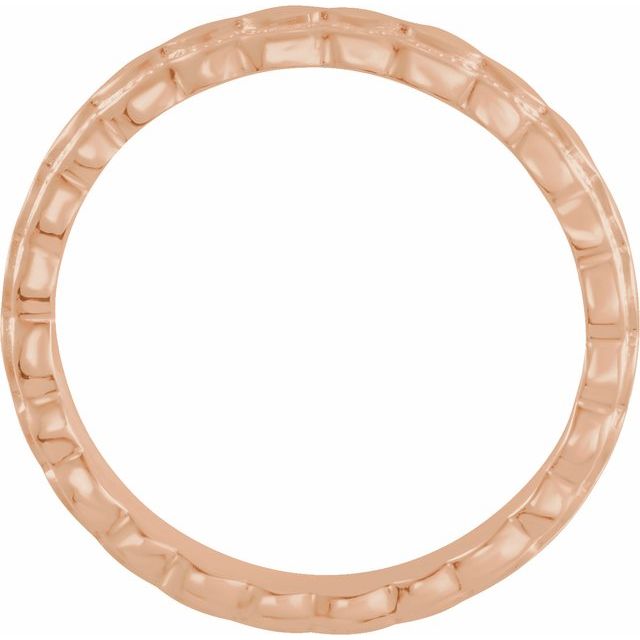 14K Rose 2.9 mm Textured Band Size 5.5