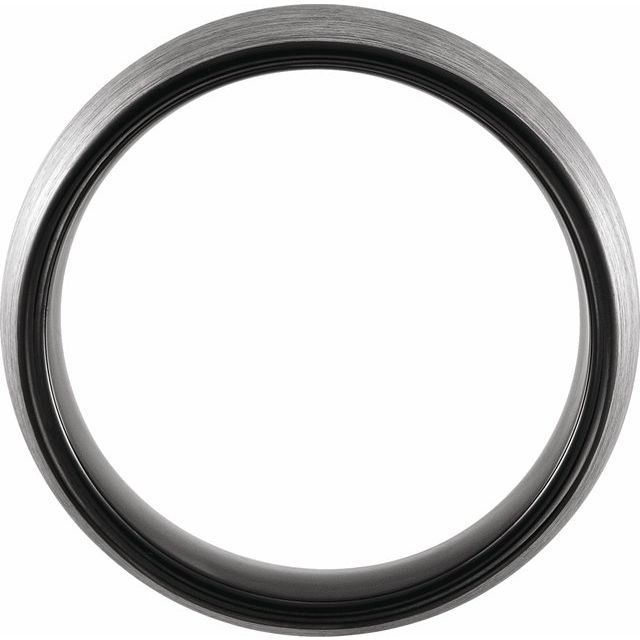 Black PVD Tungsten 6 mm Half Round Satin Band Size 10 