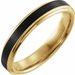 18K Yellow Gold PVD & Black PVD Tungsten 4 mm Size 10 Band with Satin Finish