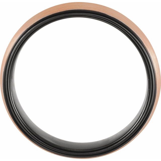 18K Rose Gold PVD & Black PVD Tungsten 4 mm Size 10 Band 