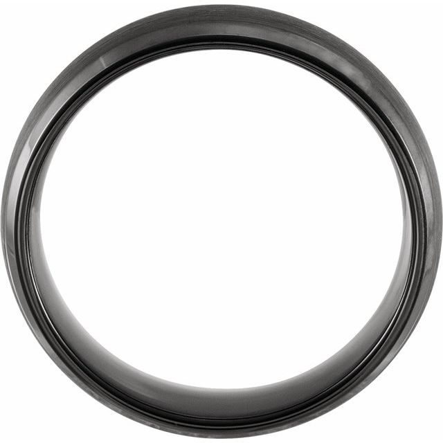 Black PVD Tungsten 6 mm Beveled Satin Band Size 10