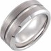 Tungsten 8 mm Grooved Size 10 Band with Satin Finish 