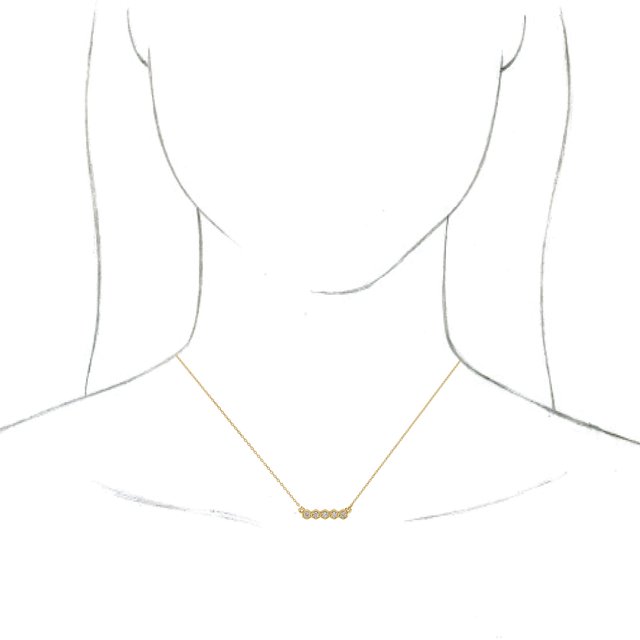 14K Yellow 1/5 CTW Natural Diamond Bar 16-18 Necklace