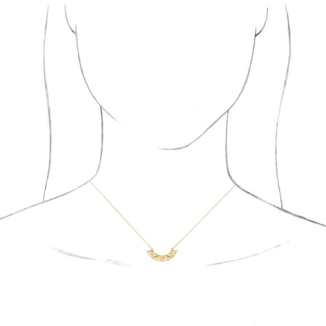 14K Yellow Curved Bar 16-18 Necklace  