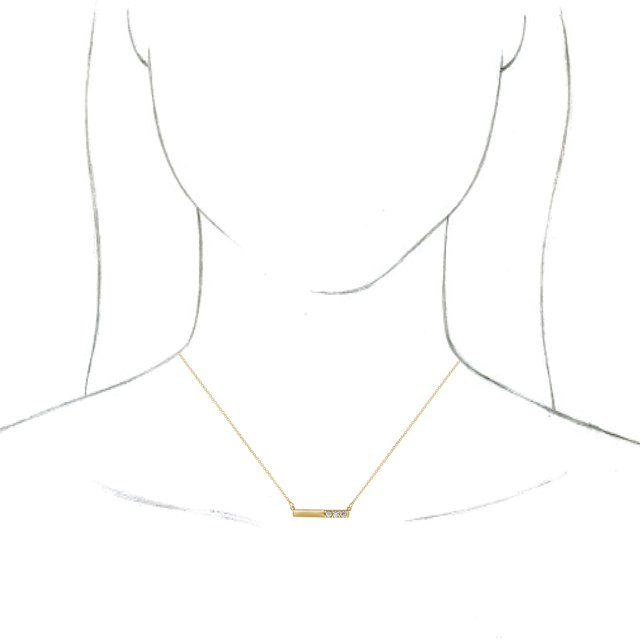 14K Yellow 1/5 CTW Diamond Bar 16-18 Necklace 