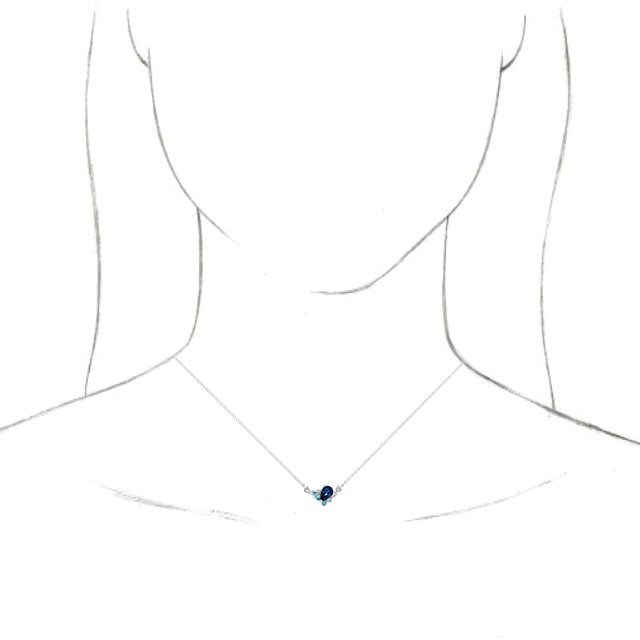14K White Natural Multi-Gemstone & .06 CTW Natural Diamond 18 Necklace 