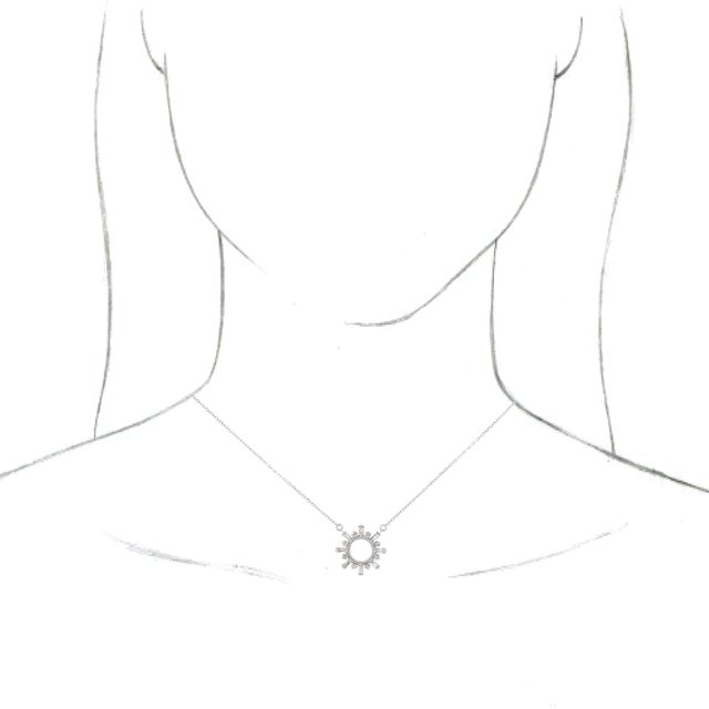 14K White 3/8 CTW Diamond Circle 18 Necklace