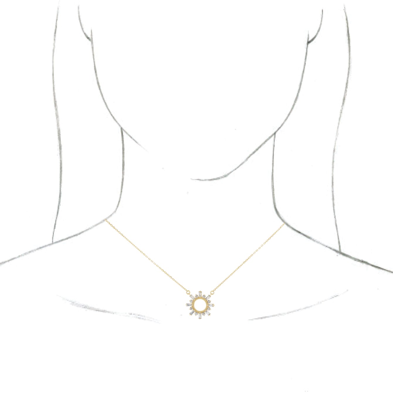 14K Yellow 3/8 CTW Diamond Circle 18 Necklace