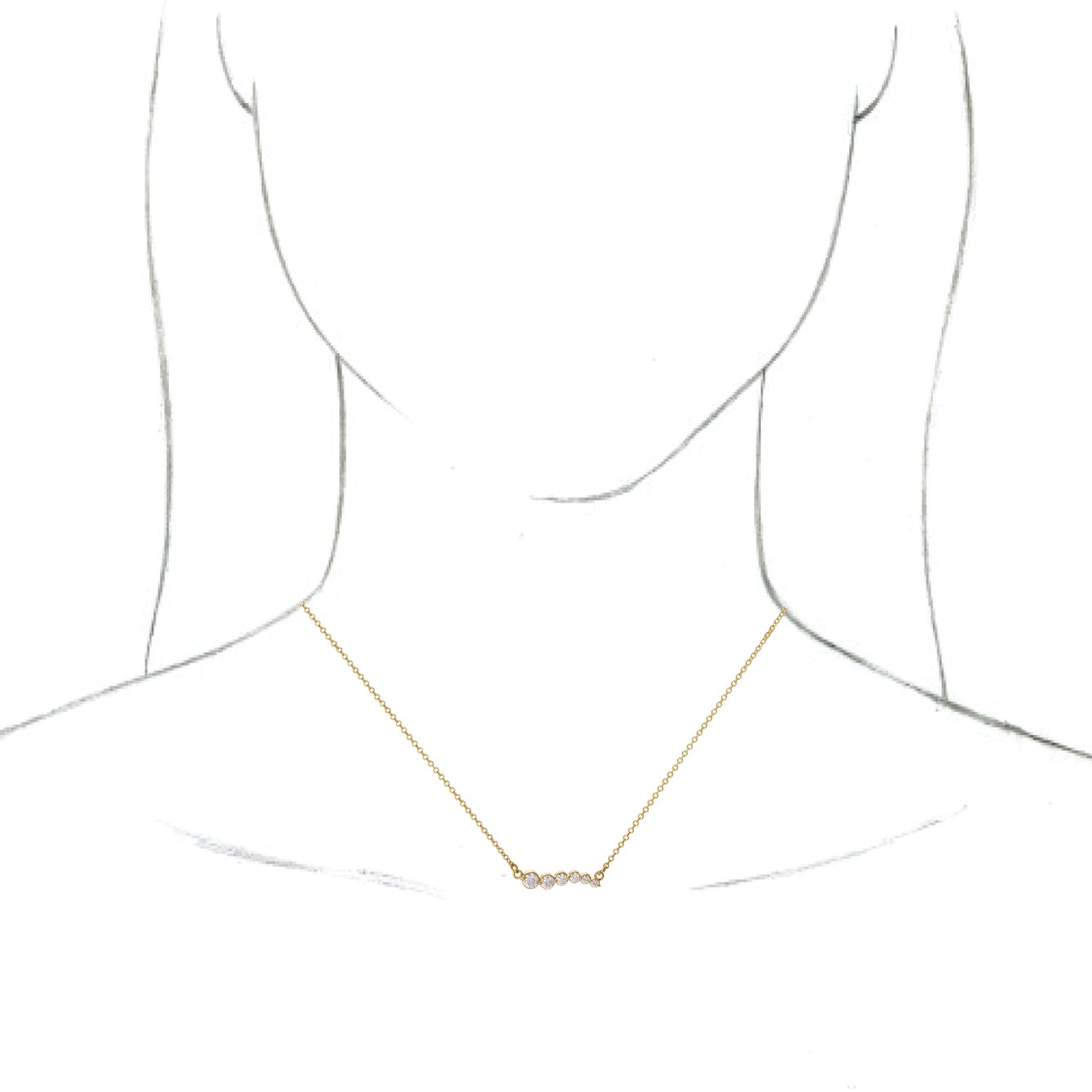 14K Yellow 1/4 CTW Diamond Graduated 18 Necklace  