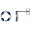 14K White Blue Sapphire and .1 CTW Diamond Circle Earrings Ref 17325066