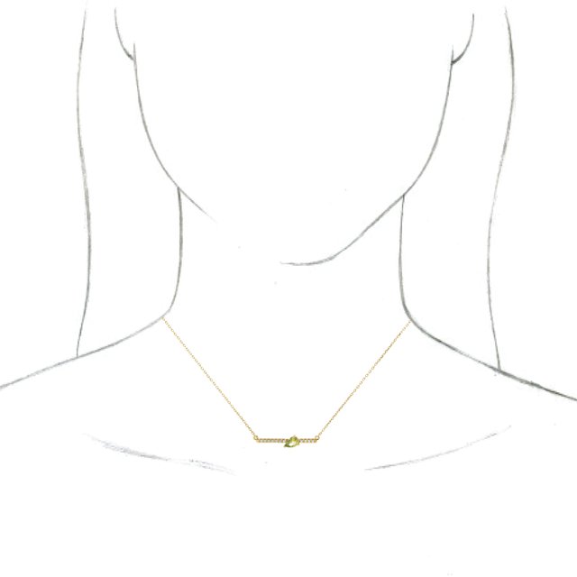 14K Yellow Peridot & 1/10 CTW Diamond 16 Necklace            