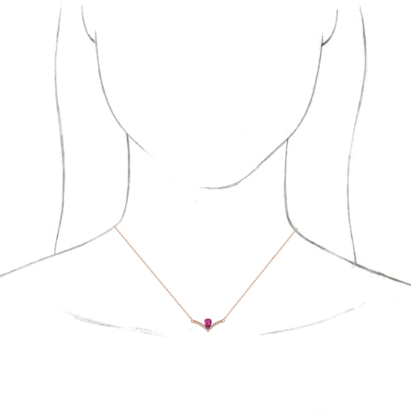 14K Rose Pink Tourmaline & .06 CTW Diamond 18 Necklace          