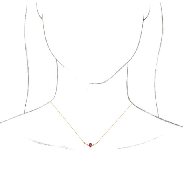 14K Yellow Ruby & .06 CTW Diamond 16 Necklace             