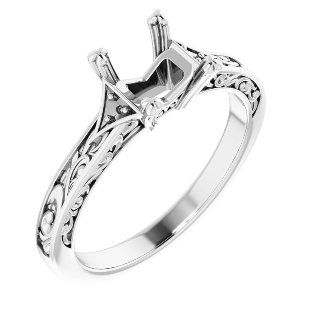 Accented Sculptural Engagement Ring or Band