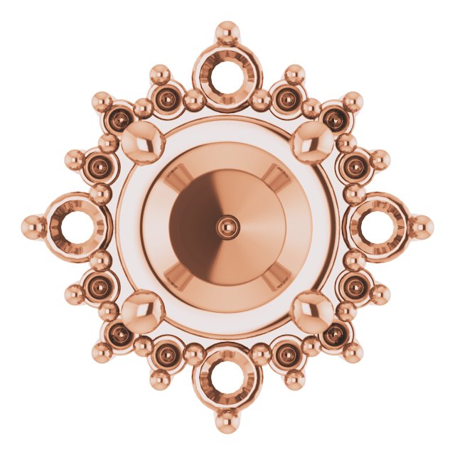 Round 4-Prong Halo-Style Earring Setting