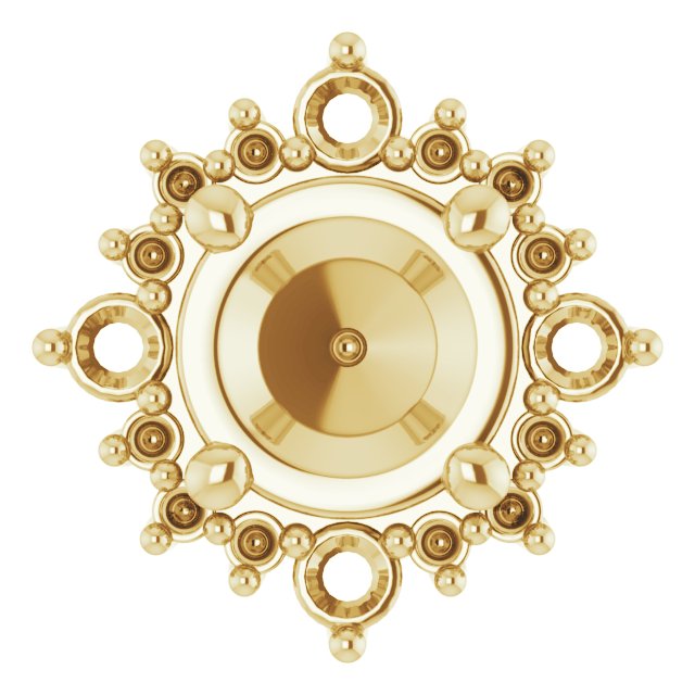 Round 4-Prong Halo-Style Earring Setting