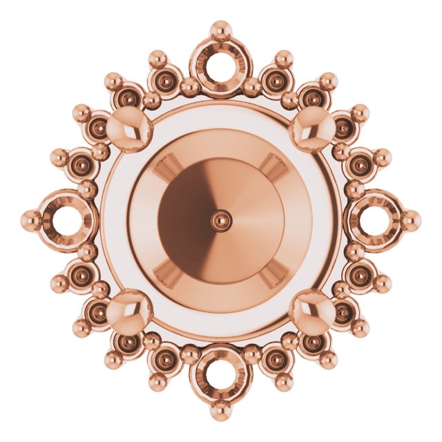 Round 4-Prong Halo-Style Earring Setting
