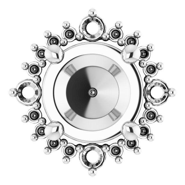 Round 4-Prong Halo-Style Earring Setting