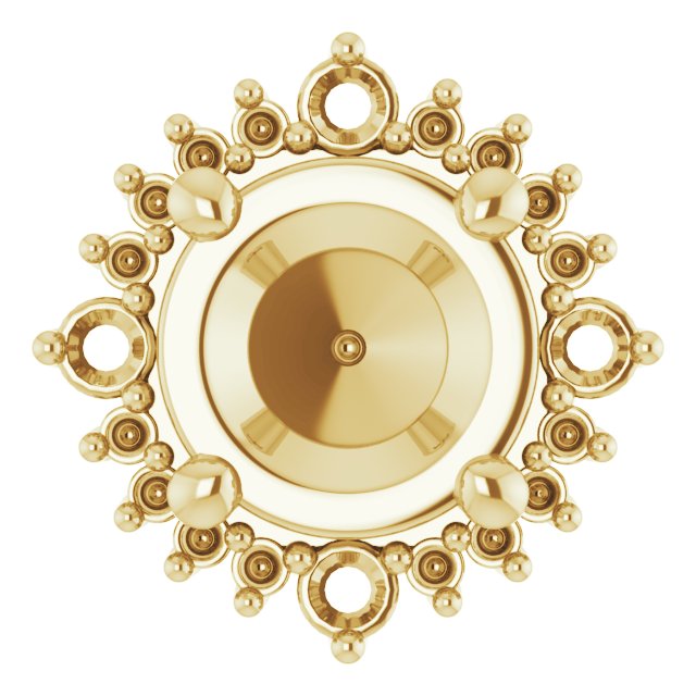 Round 4-Prong Halo-Style Earring Setting
