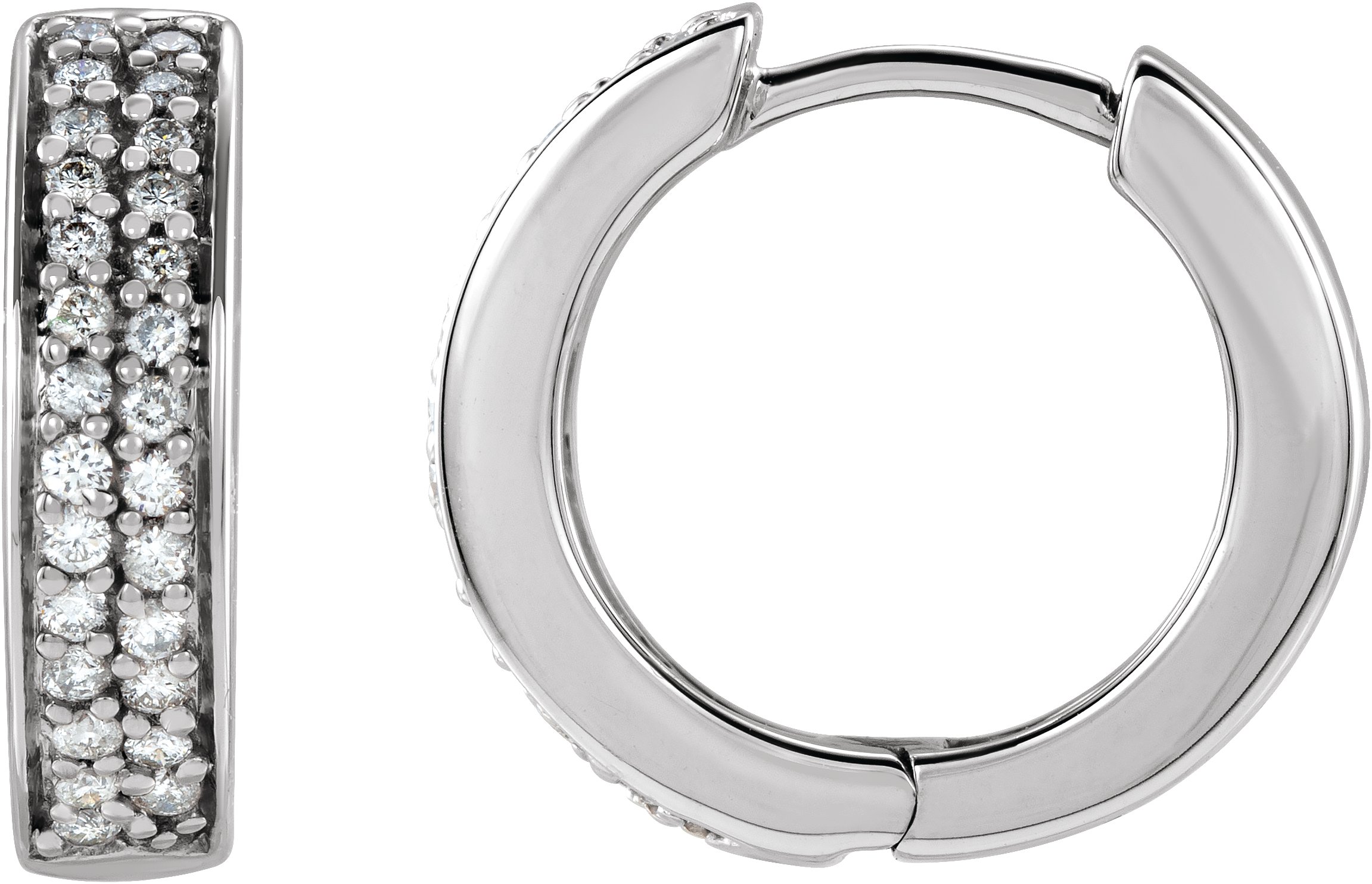 14K White 1/3 CTW Natural Diamond 14 mm Hoop Earrings