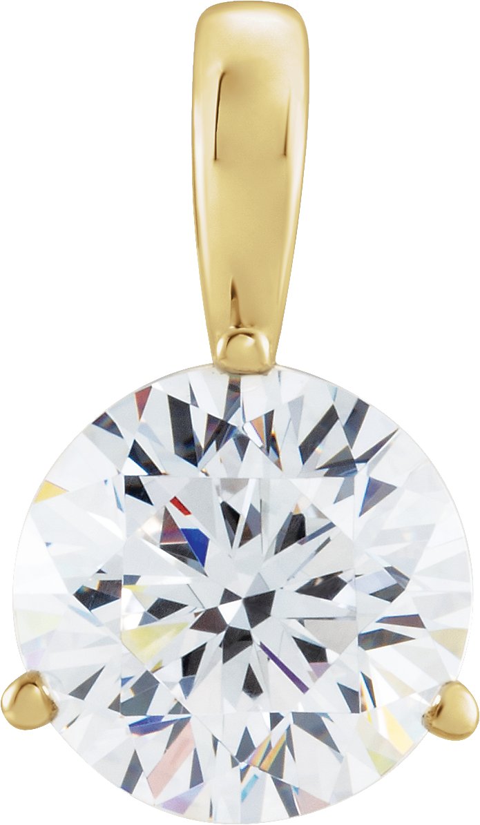 14K White 1/4 CT Lab-Grown Diamond Pendant 