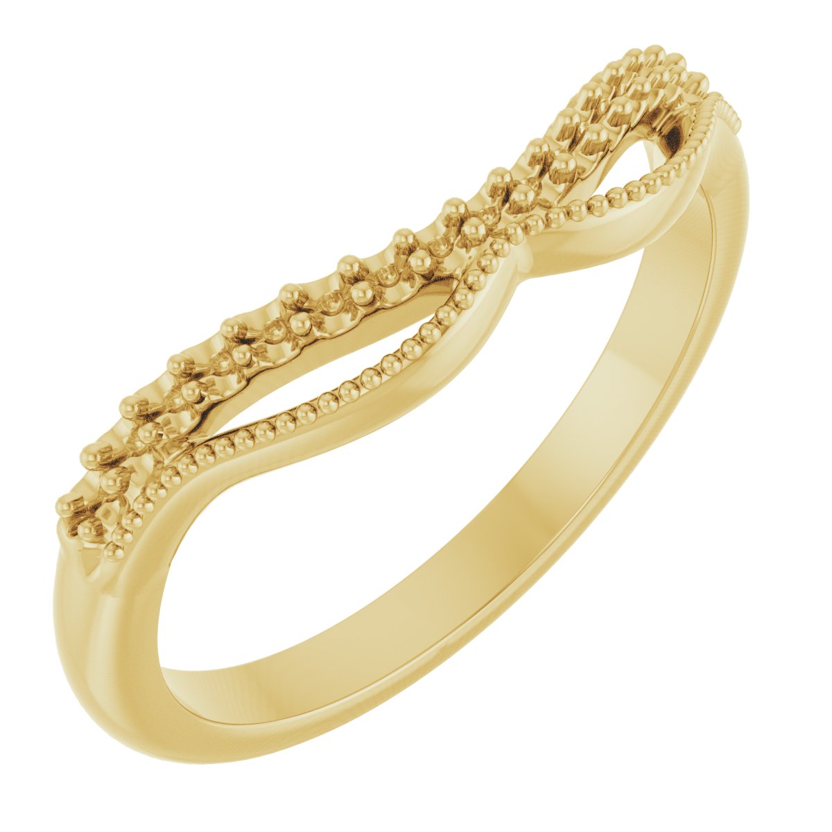 14K Жълто злато Contour Халка Монтаж