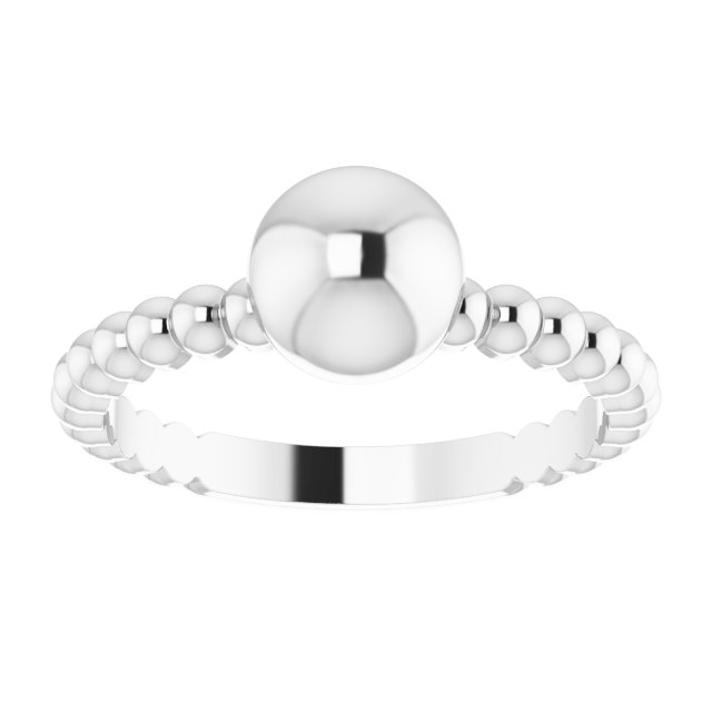 Sterling Silver Beaded Ball Ring